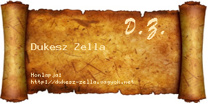 Dukesz Zella névjegykártya